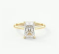 Radiant Diamond Cathedral Ring Setting in 14k Yellow Gold (fits 4ct Radiant)